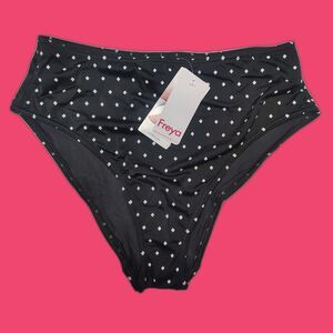 NWT Freya Jewel Cove High-Waist Bikini Bottom Size M Retro Swimsuit Polka Dot